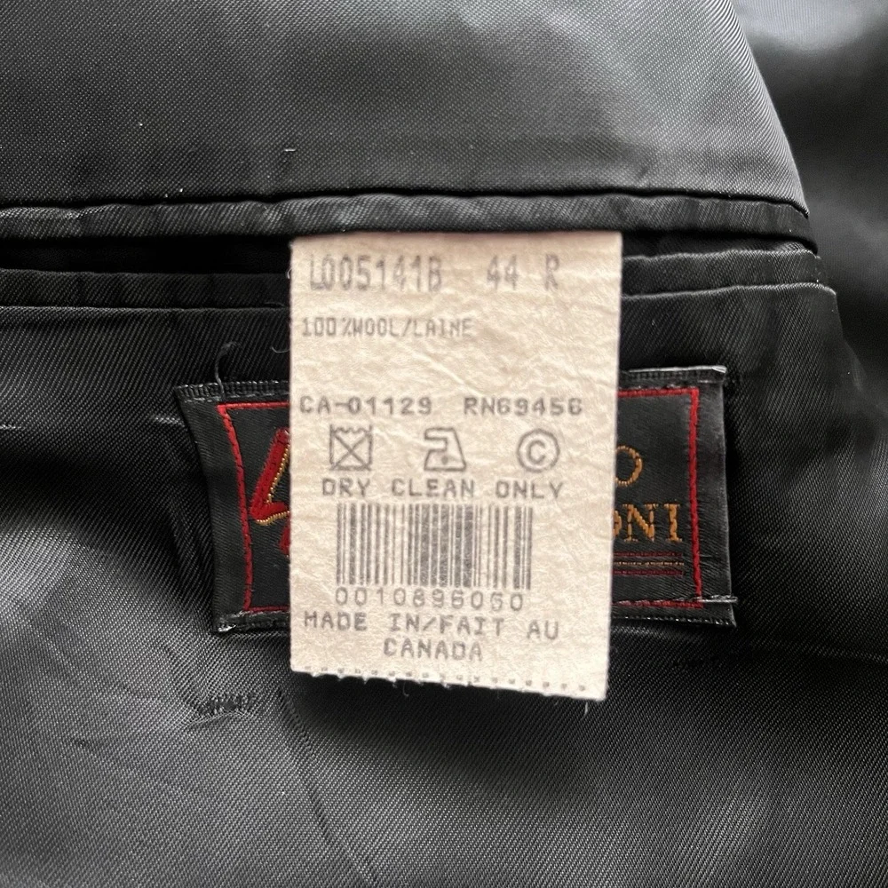 Lanificio Manzoni Suit Jacket Wool Men's 44  Blk Blazer sport coat Three-Button